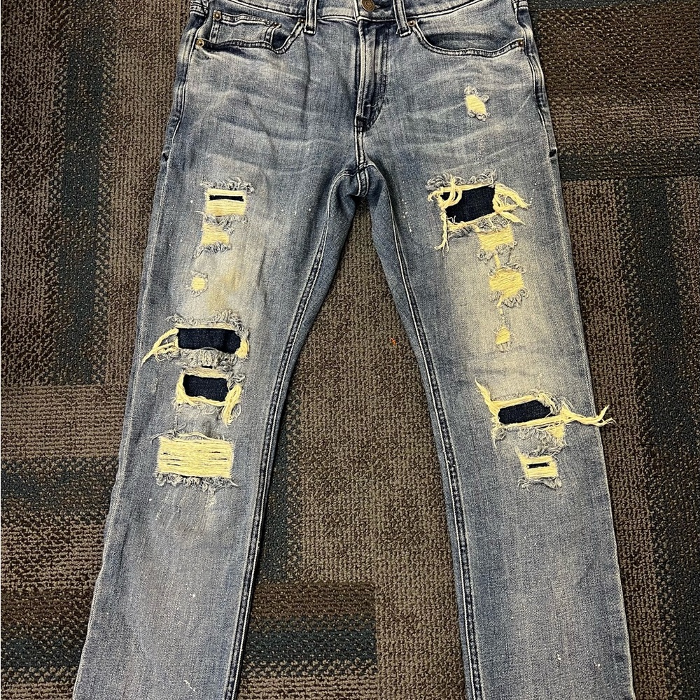 Express Slim Jeans with Distressed Detailing 30